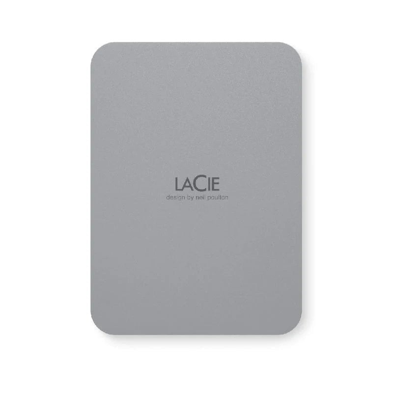 LaCie Portable Mobile Drive Secure - 2TB / 5.0 Gbps / USB 3.2 Gen 1 / Type-C / Space gray / External Hard Drive ColorWaves