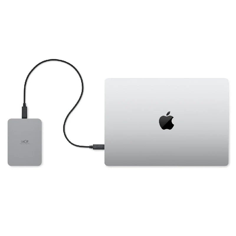 LaCie Portable Mobile Drive Secure - 5TB / 5.0 Gbps / USB 3.2 Gen 1 / Type-C / Space gray / External Hard Drive ColorWaves