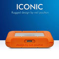 LaCie Rugged portable - 2TB / 5.0 Gbps / USB 3.1 Gen 1 / USB-C / External Hard Drive ColorWaves