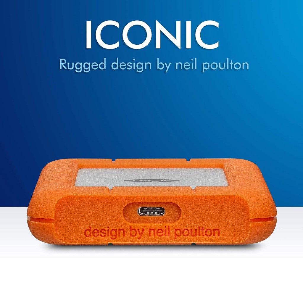LaCie Rugged portable - 2TB / 5.0 Gbps / USB 3.1 Gen 1 / USB-C / External Hard Drive ColorWaves