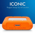 LaCie Rugged portable Mini - 2TB / 5.0 Gbps / USB 3.0 / Type-C / External Hard Drive ColorWaves