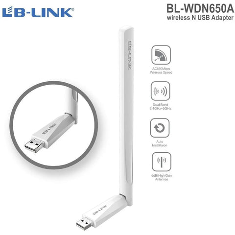 Lb-Link Ac650Mbps Wireless Dual Band Wifi Usb Adapter ColorWaves