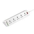 Ldnio 10 Outlet Power Socket - 10 Way / USB-C / 2 Meters / White Ldnio