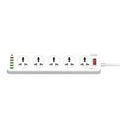 Ldnio 10 Outlet Power Socket - 10 Way / USB-C / 2 Meters / White Ldnio