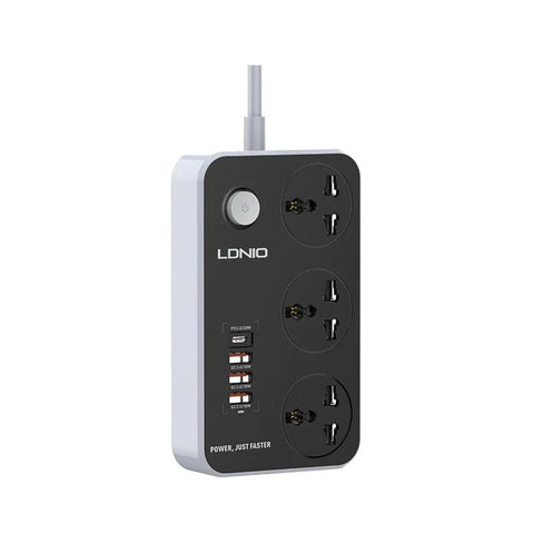 Ldnio 3 Extension Power Socket - 3 Way / USB / 2 Meters Ldnio