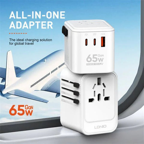 Ldnio 3 USB Ports 65W GaN Travel Converter Adapter Z6 Ldnio