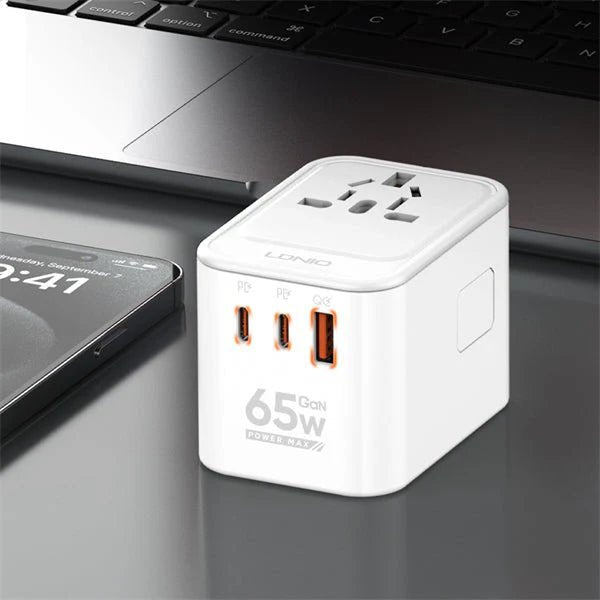 Ldnio 3 USB Ports 65W GaN Travel Converter Adapter Z6 Ldnio