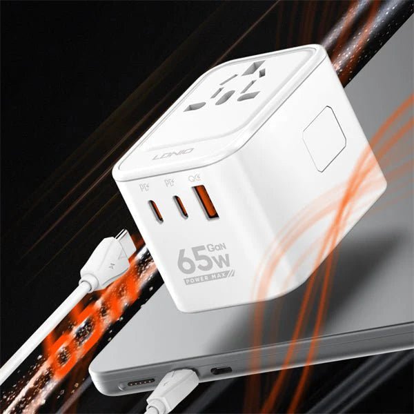 Ldnio 3 USB Ports 65W GaN Travel Converter Adapter Z6 Ldnio