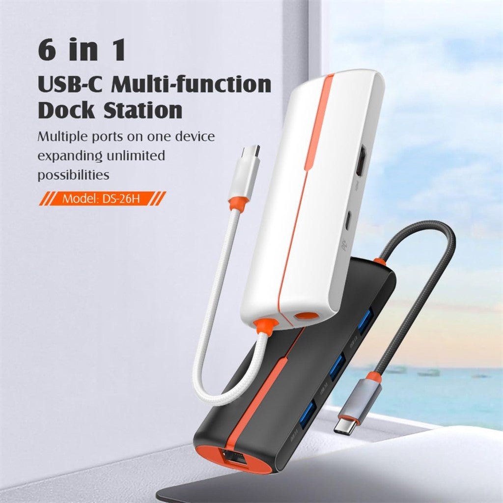 Ldnio 6 In 1 Type-C HUB Adapter White Ldnio