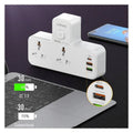 Ldnio 6 in 1 Power socket - 2 Way / USB-C / Night lamp / White Ldnio