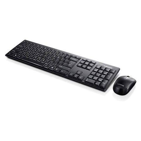 Lenovo 100 Wireless Keyboard and Mouse Combo - Wireless / USB Receiver / 1000dpi / English/Arabic / Black - Keyboard & Mouse Combo Lenovo