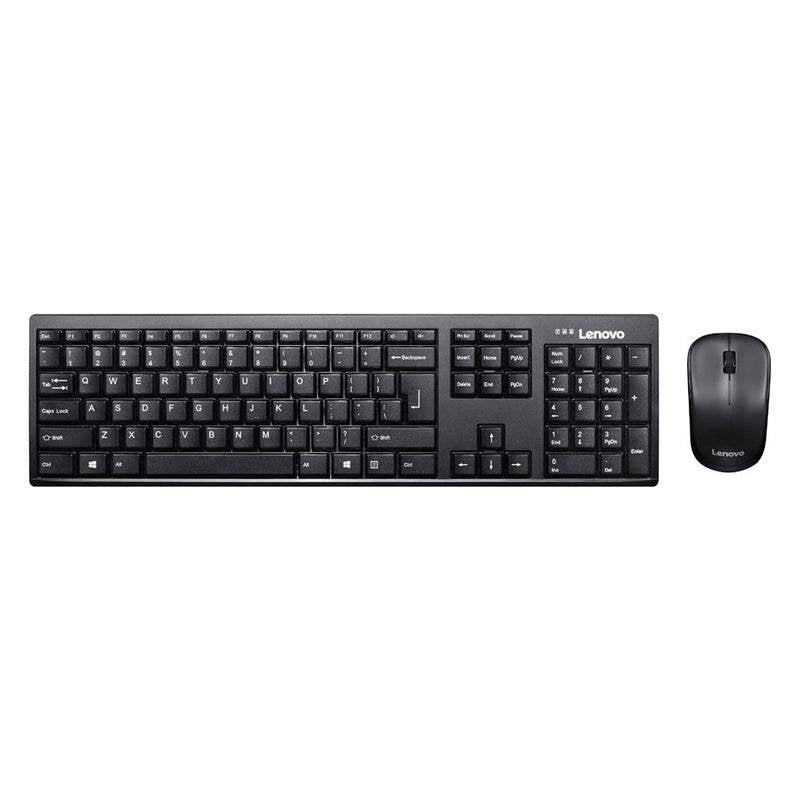 Lenovo 100 Wireless Keyboard and Mouse Combo - Wireless / USB Receiver / 1000dpi / English/Arabic / Black - Keyboard & Mouse Combo Lenovo