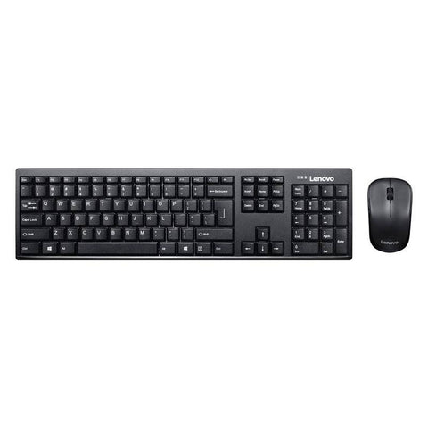 Lenovo 100 Wireless Keyboard and Mouse Combo - Wireless / USB Receiver / 1000dpi / English/Arabic / Black - Keyboard & Mouse Combo Lenovo