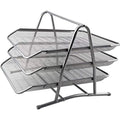 Letter Tray Metal 3 Tier Silver/Black ColorWaves