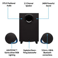 Logitech G560 Lightsync PC Gaming Speakers - USB / 3.5mm / Bluetooth / Black Logitech