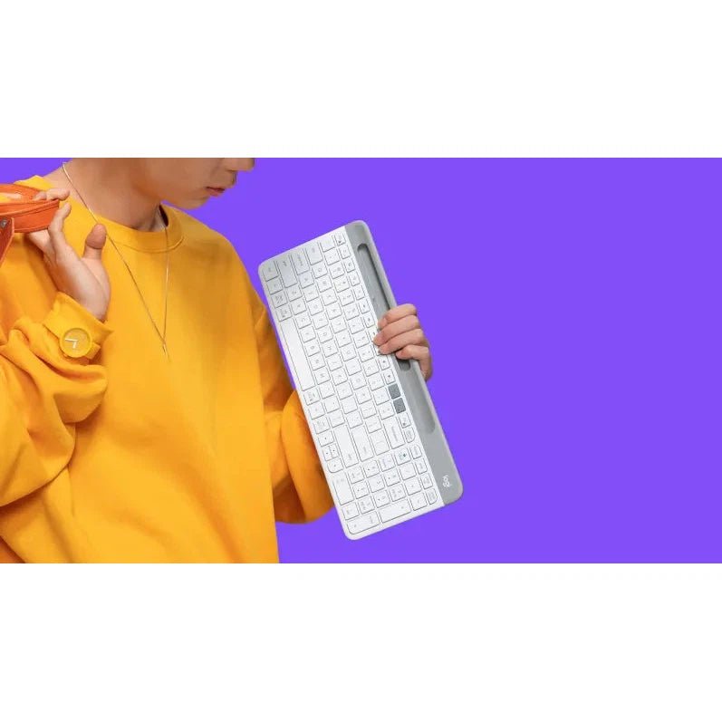 Logitech K580 Slim Multi-Device Wireless Keyboard - Off White / Arabic/English Logitech