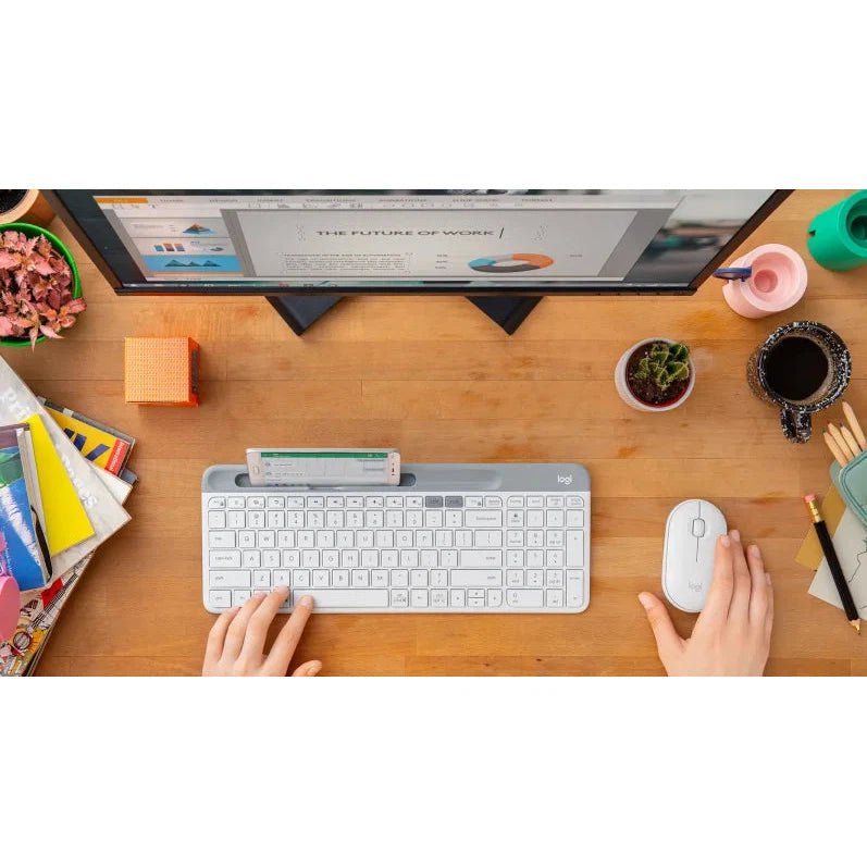 Logitech K580 Slim Multi-Device Wireless Keyboard - Off White / Arabic/English Logitech