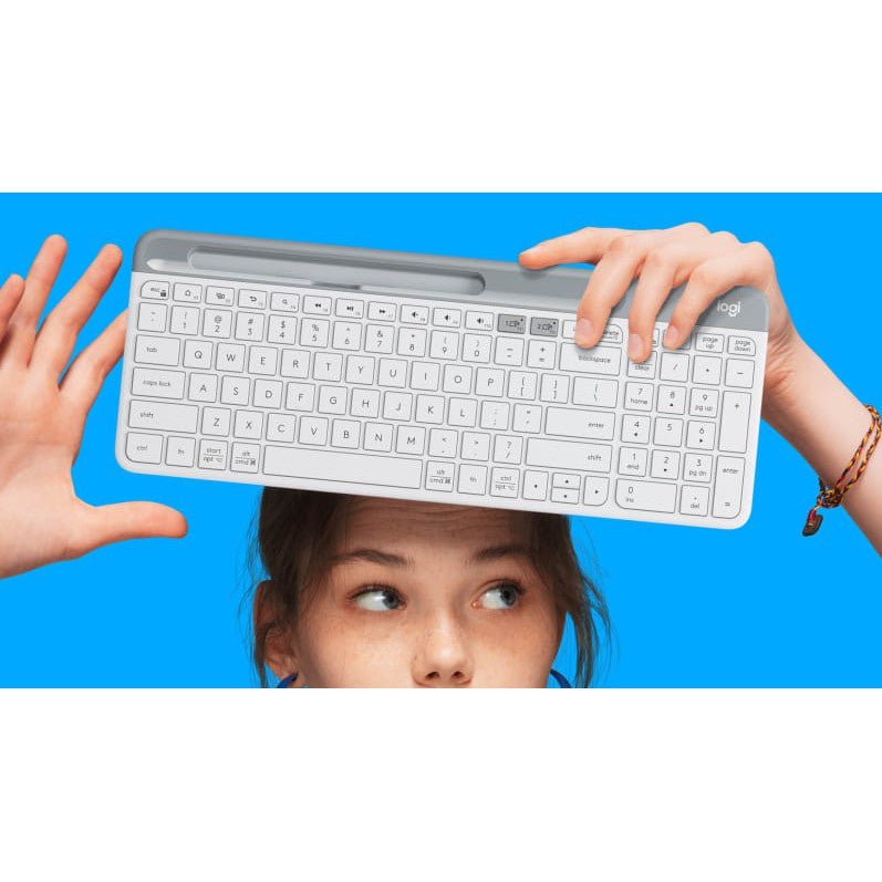 Logitech K580 Slim Multi-Device Wireless Keyboard - Off White / Arabic/English Logitech