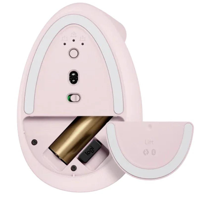 Logitech Lift Vertical Ergonomic Wireless & Blutooth Mouse - Rose Logitech