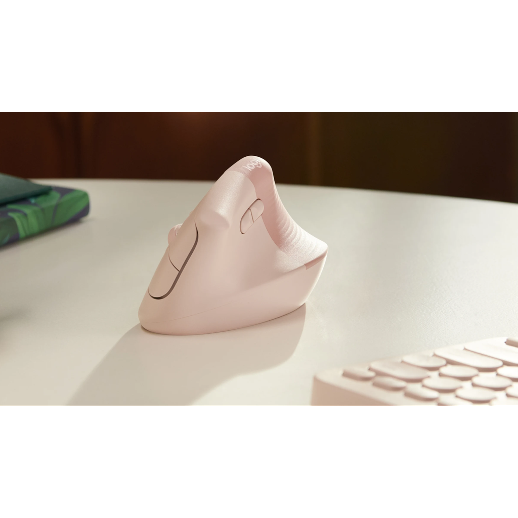 Logitech Lift Vertical Ergonomic Wireless & Blutooth Mouse - Rose Logitech