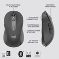 Logitech M650 Signature Wireless Mouse - Large / Graphite Logitech