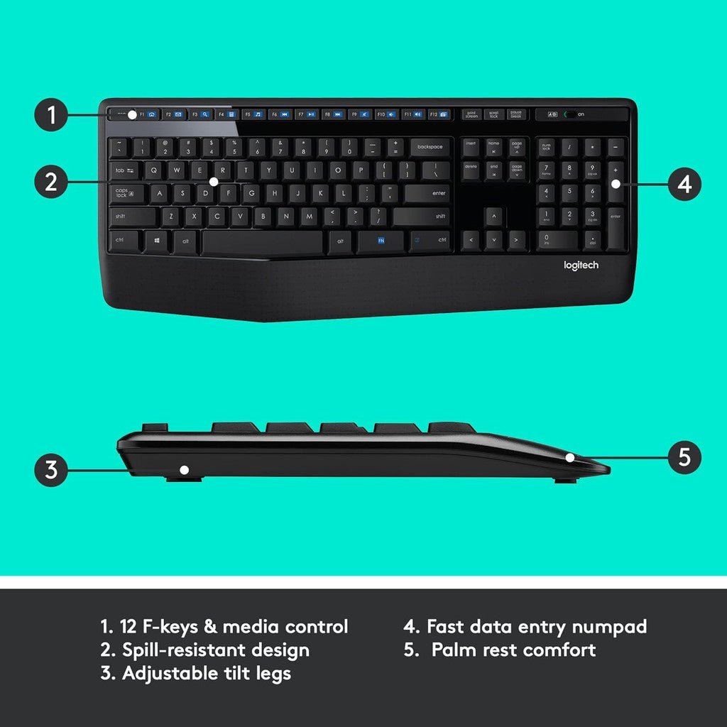 Logitech MK345 Comfort Wireless Keyboard And Mouse Combo Logitech