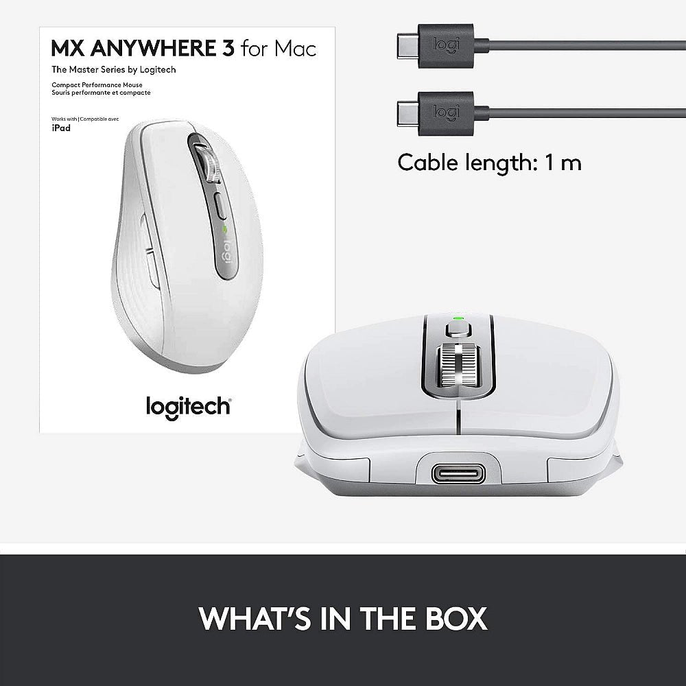 Logitech MX Anywhere 3s Bluetooth Mouse - Pale Grey Logitech
