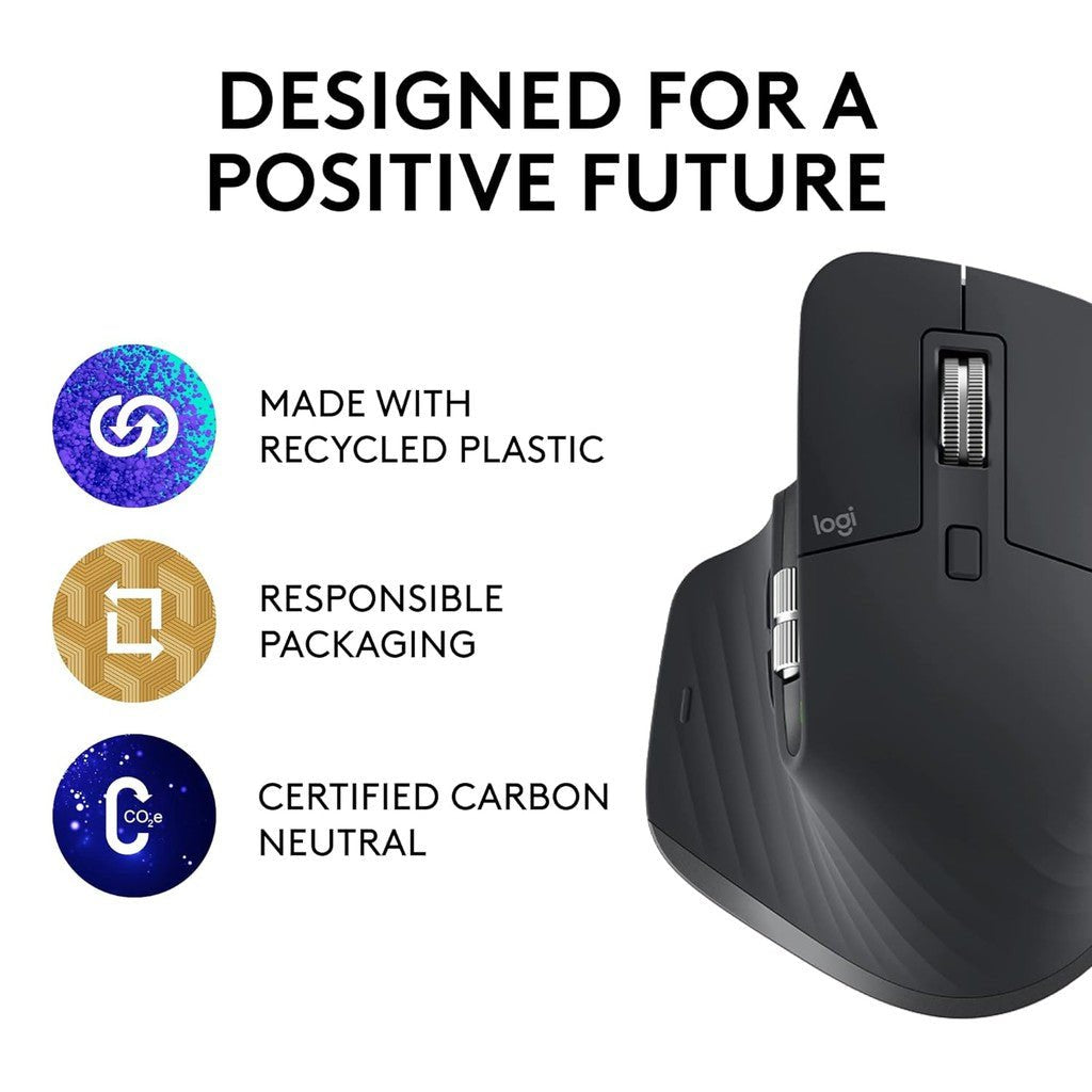 Logitech MX Master 3S Advanced Performance Wireless Mouse - Graphite Logitech