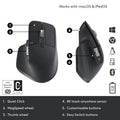 Logitech MX Master 3S Advanced Performance Wireless Mouse - Graphite Logitech