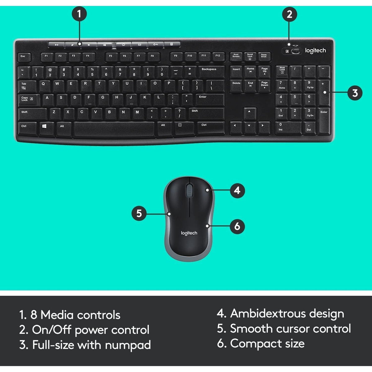 Logitech Mk270 Wireless Keyboard And Mouse Combo Logitech