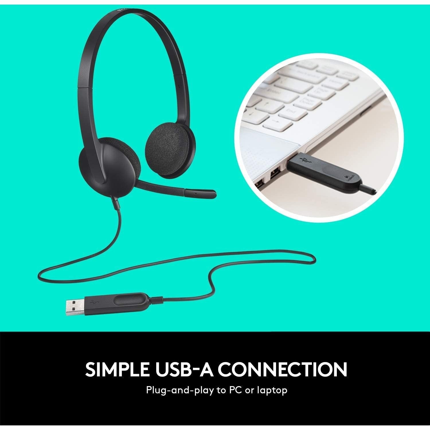 Logitech H340 - USB 2.0 / Wired / 20Hz to 20KHz / Stereo - Head Phones Logitech