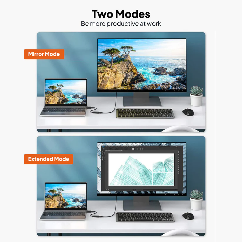 Mowsil DisplayPort to HDMI Adapter - 4K / Gray Mowsil
