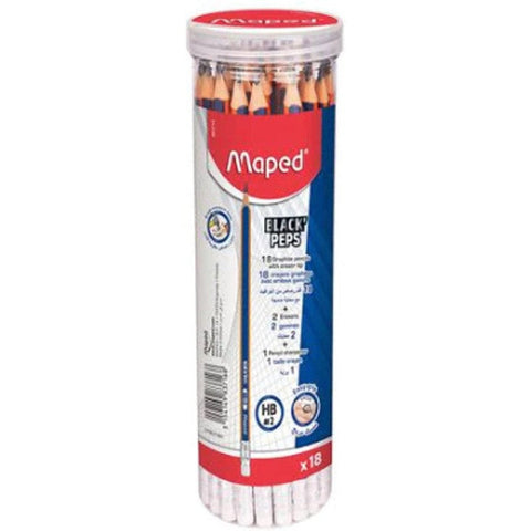 Maped Black Peps Tube + Sharpener + Eraser ColorWaves
