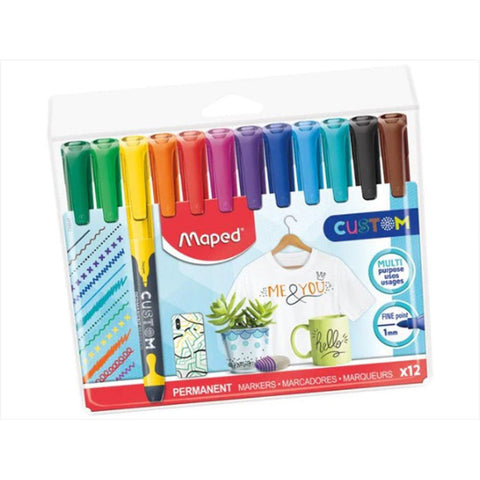 Maped Custom Permanent Marker 12 Colors ColorWaves