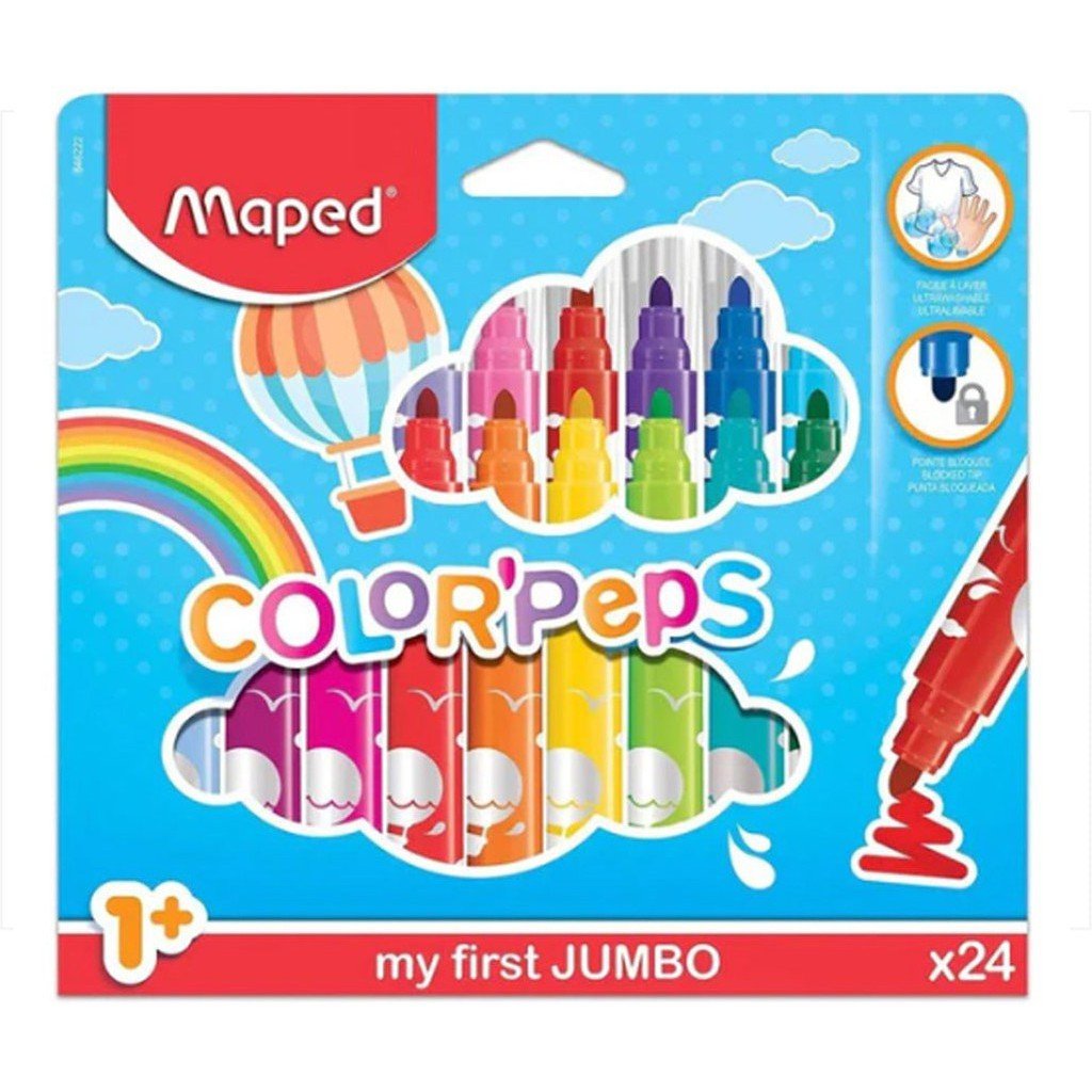 Maped Jumbo Markers 24 Colors ColorWaves