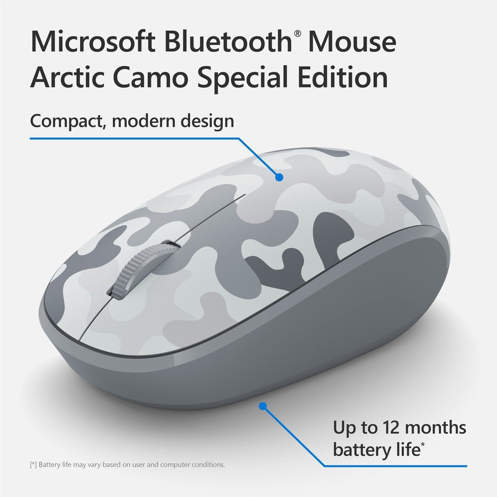 Microsoft Bluetooth Mouse - 2.4 GHz / Up to 5m / Arctic Camo - Mouse ColorWaves