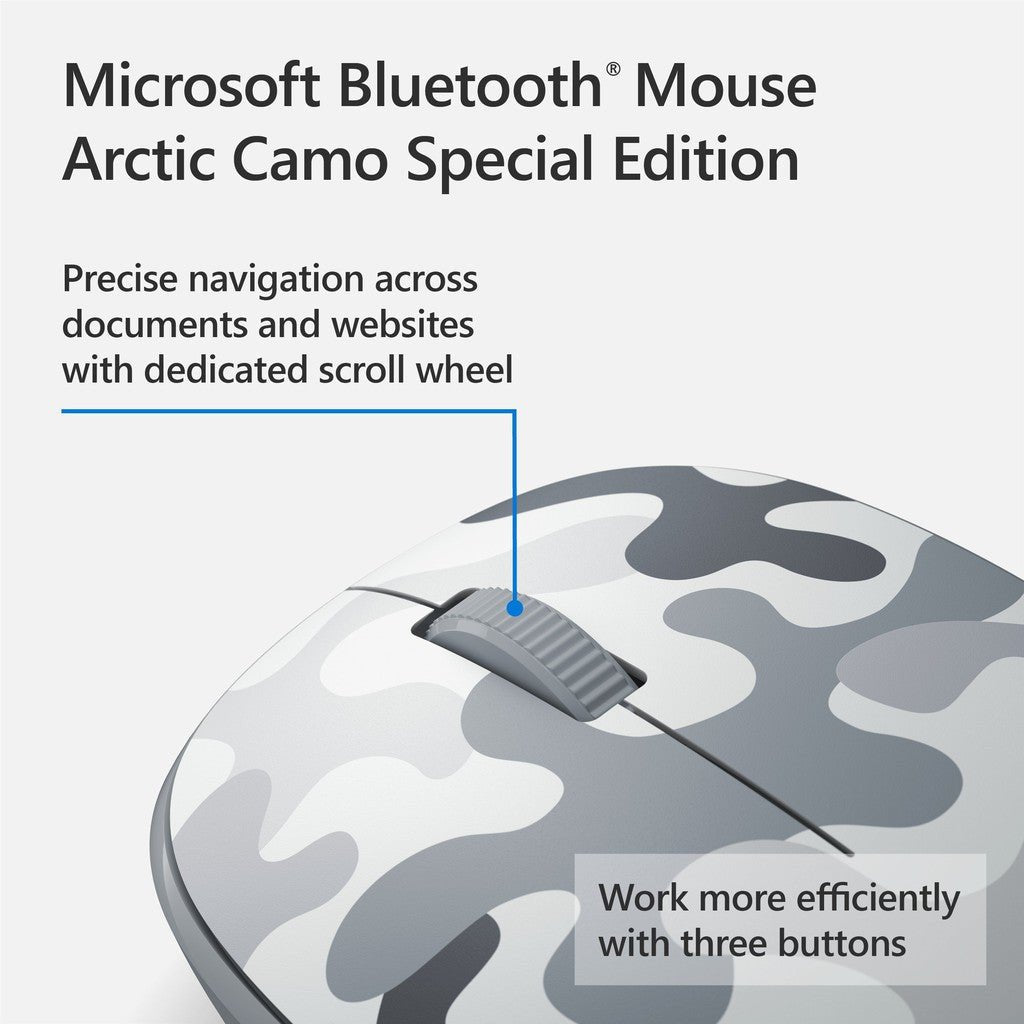 Microsoft Bluetooth Mouse - 2.4 GHz / Up to 5m / Arctic Camo - Mouse ColorWaves