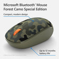 Microsoft Bluetooth Mouse - 2.4 GHz / Up to 5m / Forest Camo - Mouse ColorWaves