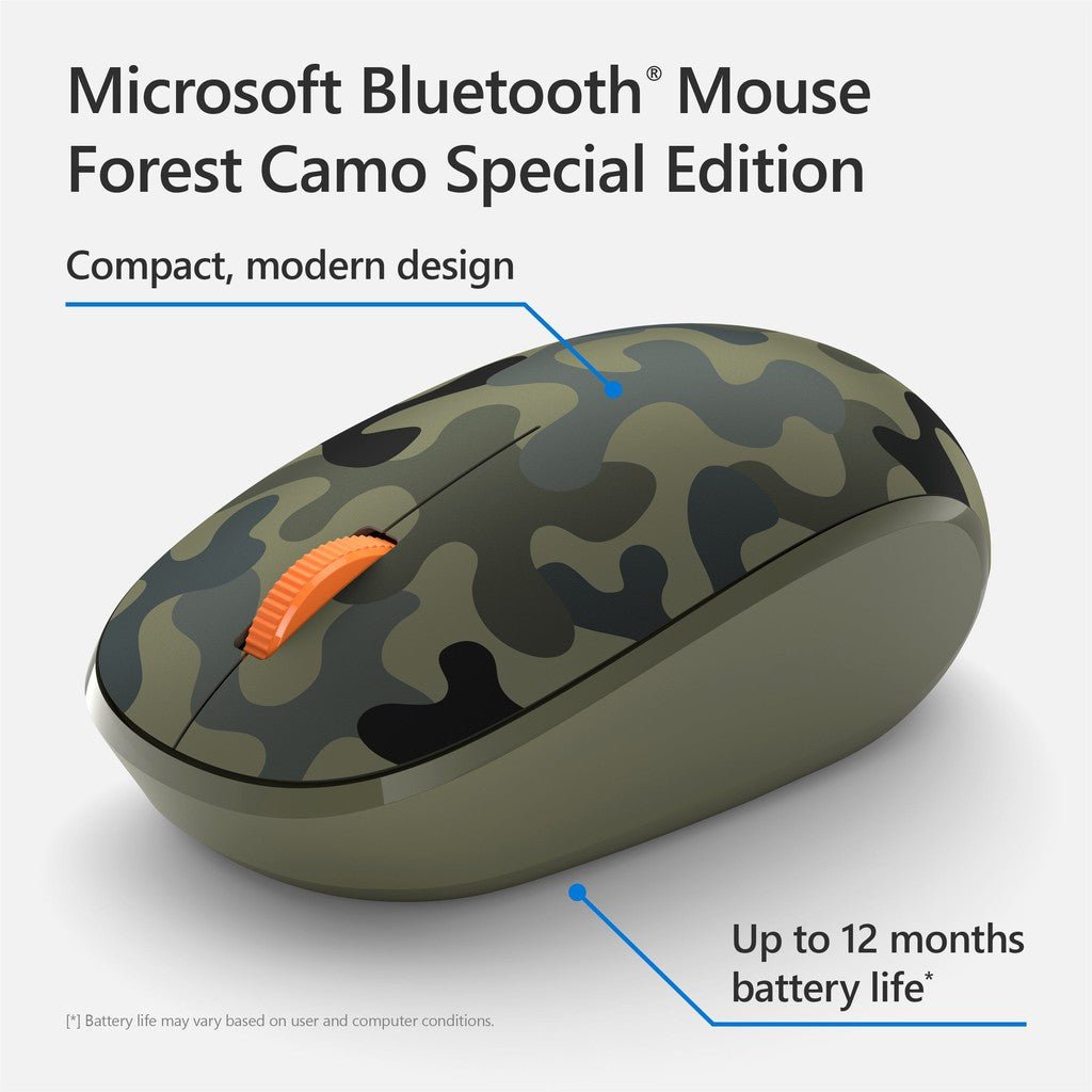 Microsoft Bluetooth Mouse - 2.4 GHz / Up to 5m / Forest Camo - Mouse ColorWaves