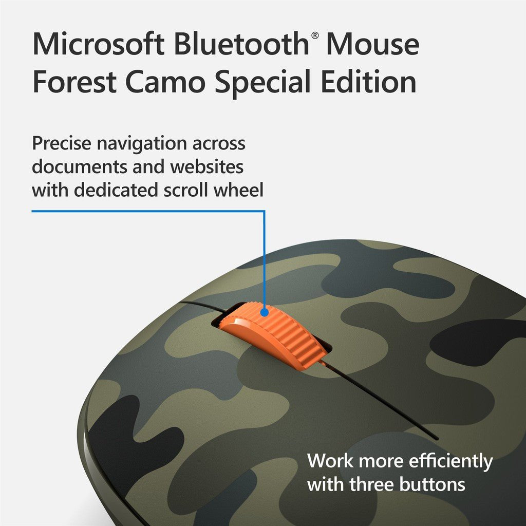 Microsoft Bluetooth Mouse - 2.4 GHz / Up to 5m / Forest Camo - Mouse ColorWaves