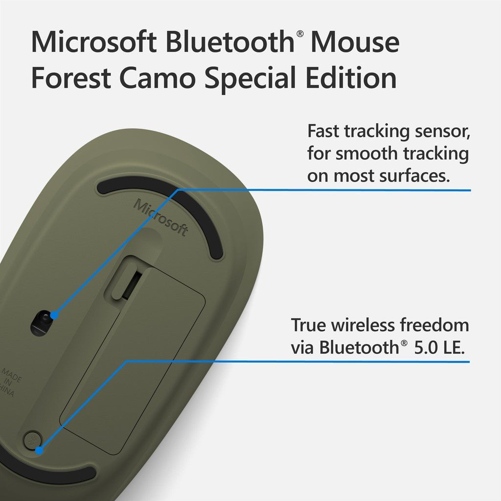 Microsoft Bluetooth Mouse - 2.4 GHz / Up to 5m / Forest Camo - Mouse ColorWaves