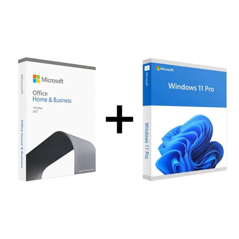 Microsoft Office Home and Business 2021 - 1 Person License / ESD + Microsoft Windows 11 Professional - 1 User License / 64-Bit / DVD - Bundle Offer ColorWaves