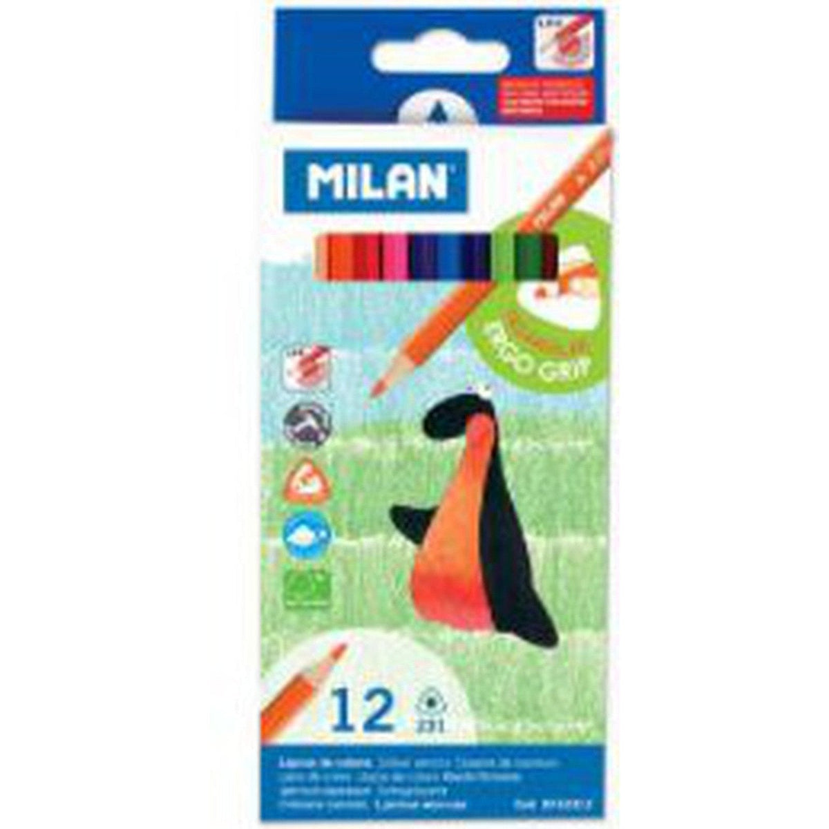 Milan Box Of 12 Triangular Colour Pencils 0722312 ColorWaves