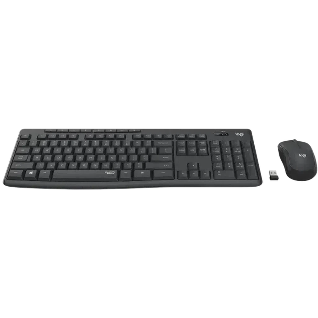 Logitech MK295 Silent Wireless Combo - 2.40GHz / Up to 10m / USB Wireless Receiver / Arb/Eng / Black - Keyboard & Mouse Combo Logitech