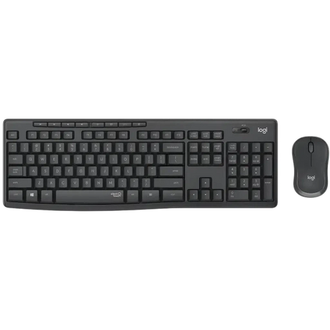 Logitech MK295 Silent Wireless Combo - 2.40GHz / Up to 10m / USB Wireless Receiver / Arb/Eng / Black - Keyboard & Mouse Combo Logitech