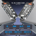 Mowsil 10-in-1 USB-C Hub Docking Station 100W PD HDMI 4K 60Hz RJ45 USB SD/TF Audio MacBook iPad Mowsil