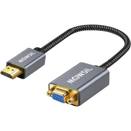 Mowsil HDMI to VGA Adapter | 1080p Full HD Plug & Play Converter for PC, Laptop, Projector & Monitor Mowsil