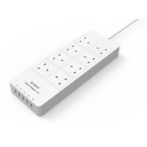ORICO 8 AC Outlet Surge Protector with 5 USB Charging Port - White ColorWaves