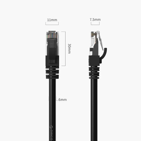 ORICO CAT6 Gigabit Ethernet Cable (PUG-C6) - 3 Meter / Black ColorWaves