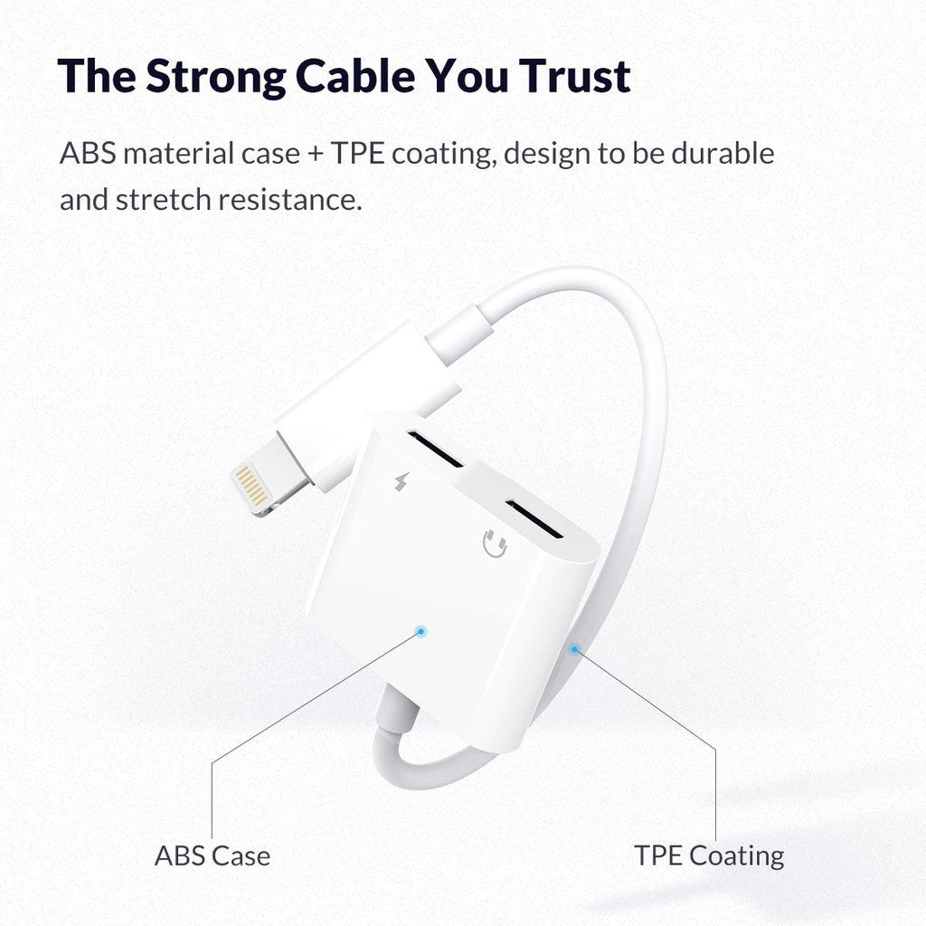 ORICO Charging & Audio Adapter for Phone - White ColorWaves